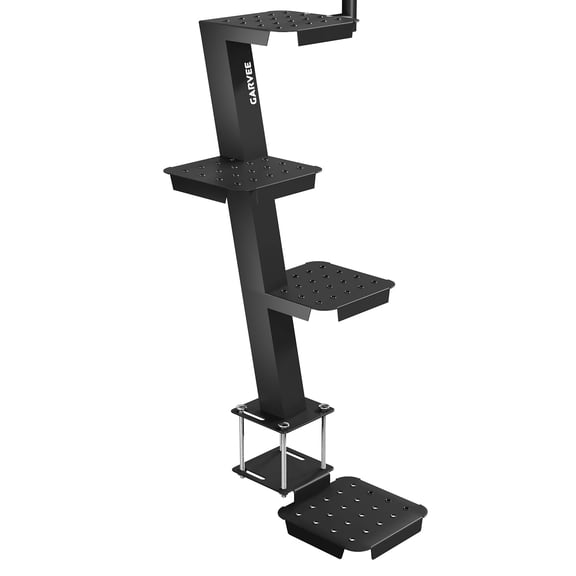 Garvee 4-Step Boat Steps for Trailer with Handle, Non-Slip Universal Boat Trailer Steps - Vertical Mount