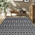 thumbnail image 1 of Garvee 4'x6' Area Rug Modern Geometric Moroccan Rug Washable Rug Bohemian Rugs Anti-Slip Low Pile Throw Rugs, Black, 1 of 6
