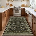 thumbnail image 1 of Garvee 4'x6' Vintage Floral Area Rug Washable Non Slip Carpet, Stain Resistant Accent Rug for Living Room Farmhouse Dining Room, Green Black, 1 of 6