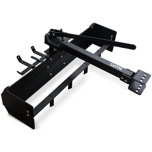 Garvee 42 Inch Box Scraper Sleeve Hitch Tow Behind for ATV UTV Lawn Tractor, Grader Attachment with Box Blade & Weight Tray for Landscaping Leveling Black