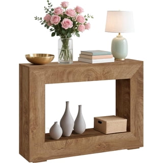 Garvee 47.2" Farmhouse Console Table for Entryway, with Storage, Oak