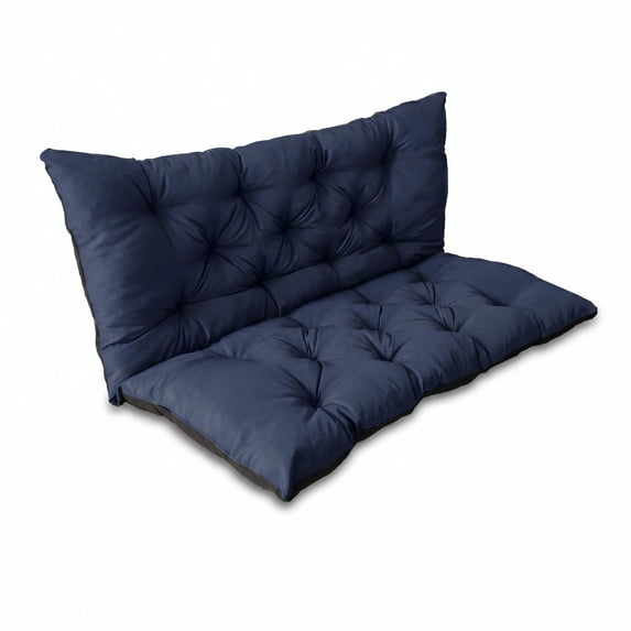 Garvee 47" x 40" x 5" Porch Swing Replacement Cushions 2-3 Seater with Backrest and Ties, Blue