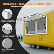 Garvee 48" x 36" Aluminum Alloy Concession Window for Food Trucks – Horizontal Sliding Screens, Awning Door, and Secure Locking Mechanism
