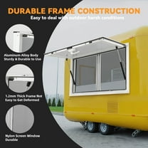 Garvee 48" x 36" Aluminum Alloy Concession Window for Food Trucks – Horizontal Sliding Screens, Awning Door, and Secure Locking Mechanism