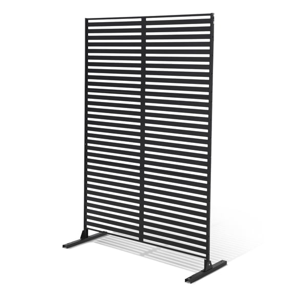 Garvee 48x75 in Metal Privacy Screen, Outdoor Steel Decorative Fence Panel, Freestanding Garden Privacy Fence for Yard, Patio, Balcony & Pool Area