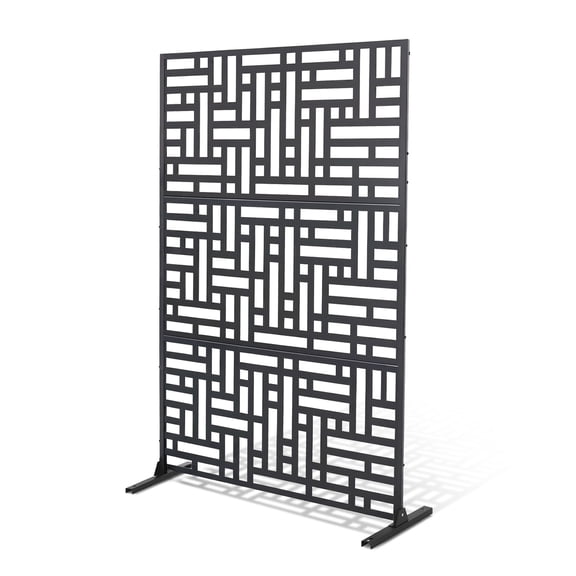 Garvee 48x75 in Metal Privacy Screen, Outdoor Steel Decorative Fence Panel, Freestanding Garden Privacy Fence for Yard, Patio, Balcony & Pool Area