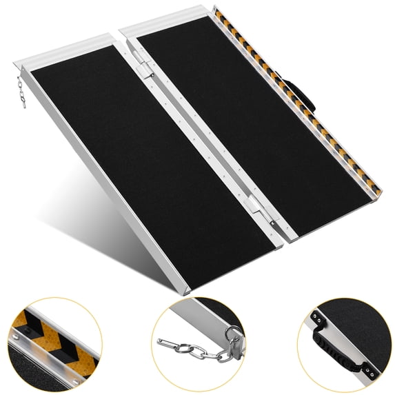 Garvee Wheelchair Ramps for Home, 4FT Portable Ramp with Non-Slip Safety System, 800lbs Capacity, Black