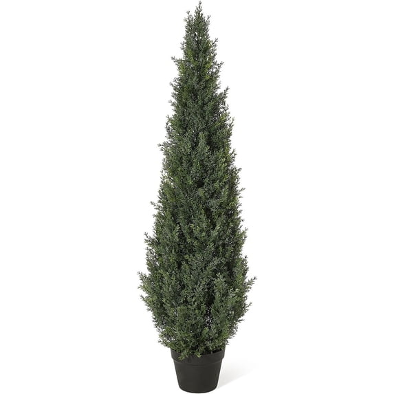 Garvee 4ft Artificial Cedar Topiary Tree – Faux Cypress Tree for Indoor & Outdoor Décor, Potted Evergreen Plant for Front Porch, Garden & Home