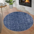 thumbnail image 1 of Garvee 4x4 feet Round Rug Modern Solid Area Rug Indoor Non-Slip Low Pile Throw Carpet for Bedroom Living Room, Blue, 1 of 6