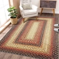 thumbnail image 1 of Garvee 4x6 Braided Pattern Rug Farmhouse Area Rug Washable Print Rug Indoor Throw Floor Carpet Soft Foldable Thin Rug for Dining Room Office, Red, 1 of 6