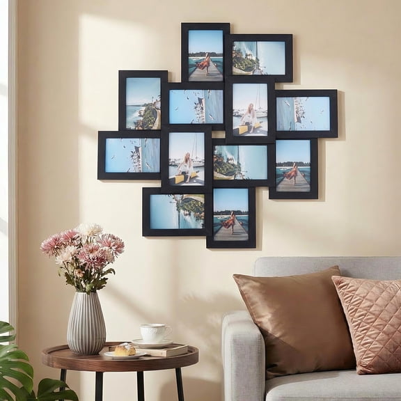 Garvee 4x6 Picture Frames Collage Wall Decor, 12-Pack Photo Collage Frame, Multi Picture Frame Set with Shatter-Resistant Front, Assembly Required, Black