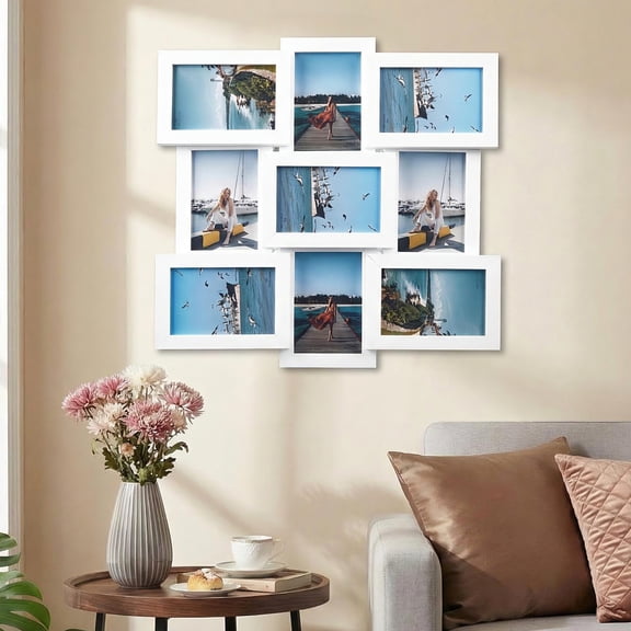 Garvee 4x6 Picture Frames Collage Wall Decor, 9-Pack Photo Collage Frame, Multi Picture Frame Set with Shatter-Resistant Front, Assembly Required, White