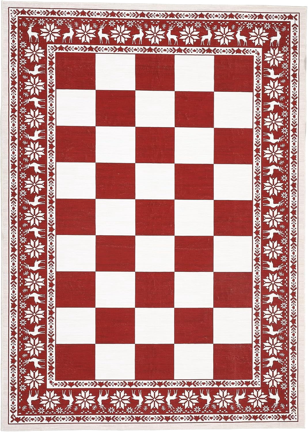 Red Plaid Rug 4x6 Garvee 4x6 ft Washable Rug, Non Slip Low Pile Christmas Rug, Indoor ...