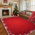 thumbnail image 1 of Garvee 4x6ft Christmas Area Rugs Washable Xmas Decoration Carpet, Non Slip Snowflake Winter Holiday Accent Rug for Living Room Bedroom Dining Room, Red, 1 of 8