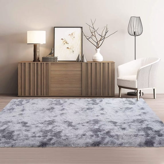 Garvee 5' x 8' Living Room Area Rug Super Soft Shaggy Rug Indoor Fluffy Carpet for Bedroom, Light Gray