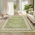 thumbnail image 1 of Garvee 5'x7' Area Rug Modern Bordered Rug Floral Rug Washable Rugs Soft Foldable Accent Rugs for Living Room Bedroom, Green, 1 of 8