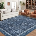 thumbnail image 1 of Garvee 5'x7' Area Rug, Washable Persian Rug Vintage Boho Carpet Non Slip Soft Print Rug for Bedroom Dining Room Living Room, Blue, 1 of 9