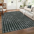 thumbnail image 1 of Garvee 5'x7' Area Rugs Modern Plaid Rug, Washable Geometric Rug Stain-Resistant Non Slip Indoor Rug for Living Room Dining Room Office, Black, 1 of 7