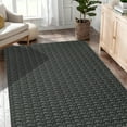 thumbnail image 1 of Garvee 5'x7' Braided Print Area Rug Modern Low Pile Non Slip Area Rug, Black, 1 of 7
