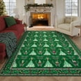 thumbnail image 1 of Garvee 5'x7' Christmas Area Rug Bordered Printed Rugs, Washable Xmas Rugs Non-Slip Stain Resistant Carpet Holiday Decorative Indoor Mats for Living Room Bedroom Home Office, Green, 1 of 8
