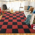 thumbnail image 1 of Garvee 5'x7' Christmas Area Rug Checkered Indoor Carpet, Washable Rugs Geometric Non-Slip Rug Low Pile Floor Mats for Living Room Bedroom Holiday Decor, Red and Black, 1 of 4