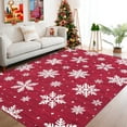 thumbnail image 1 of Garvee 5'x7' Christmas Area Rug Snowflake Printed Carpet, Washable Rug Non-Slip Soft Rugs Low Pile Foldable Xmas Decorative Floor Mats for Living Room Bedroom Home Decor, 1 of 8