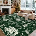 thumbnail image 1 of Garvee 5'x7' Christmas Area Rug Xmas Tree Reindeer Carpet, Machine Washable Rugs with Non Slip Rubber Backing Printed Festival Decorative Floor Mats for Living Room Bedroom Holiday Decor, Green, 1 of 7