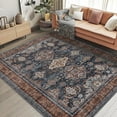 thumbnail image 1 of Garvee 5'x7' Vintage Area Rug Medallion Rugs, Washable Rug Oriental Traditional Distressed Rug, Non-Slip Farmhouse Indoor Carpet for Bedroom Living Room Home Office, Blue and Orange, 1 of 9