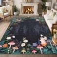 thumbnail image 1 of Garvee 5'x7' Jungle Animal Print Area Rug for Living Room, Washable Rugs Soft Non Slip Bedroom Carpet Farmhouse Low Pile Floor Mat for Dining Room, Black, 1 of 8