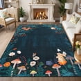thumbnail image 1 of Garvee 5'x7' Jungle Animal Print Area Rug for Living Room, Washable Rugs Soft Non Slip Bedroom Carpet Farmhouse Low Pile Floor Mat for Dining Room, Blue, 1 of 8