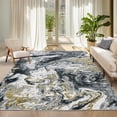 thumbnail image 1 of Garvee 5'x7' Modern Abstract Area Rug Washable Rug with Non Slip Backing, Low Pile Stain Resistant Indoor Carpet for Living Room Bedroom Dining Room, Dark Gray, 1 of 8