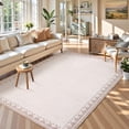 thumbnail image 1 of Garvee 5'x7' Modern Bordered Area Rug Farmhouse Neutral Carpet, Washable Rug Non Slip Soft Rugs for Living Room Bedroom Home Office, Beige, 1 of 10