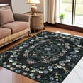 thumbnail image 1 of Garvee 5'x7' Modern Floral Print Area Rug Boho Rugs, Non-Slip Washable Rug Stain Resistant Low Pile Indoor Carpet for Living Room Bedroom Home Decor, Black, 1 of 8