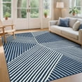 thumbnail image 1 of Garvee 5'x7' Modern Geometric Area Rug Striped Rugs for Living Room, Machine Washable Rugs Soft Non Slip Non Shedding Carpet Indoor Low Pile for Bedroom Dining Room Office, Blue, 1 of 8