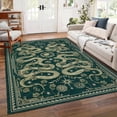 thumbnail image 1 of Garvee 5'x7' Modern Snake Printed Area Rug Washable Living Room Rug, Forest Low Pile Stain Resistant Rug Non Slip Carpet for Bedroom Dining Room, Blue, 1 of 7