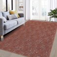 thumbnail image 1 of Garvee 5'x7' Modern Solid Area Rug Farmhouse Jacquard Textured Non-Shedding Stain Resistant Accent Rug for Home Office, Brick Red, 1 of 5