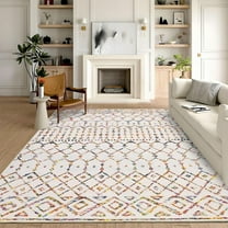 Garvee 5'x7' Modern Tribal Geometrial Area Rug Washable Rug, Non Slip Low Pile Rugs Stain Resistant Indoor Printed Carpet for Living Room Bedroom Home Office, Colorful