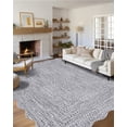 thumbnail image 1 of Garvee 5'x7' Scalloped Rug Farmhouse Braided Print Carpet, Washable Rug Soft Non Slip Low Pile Rug Indoor Neutral Carpet for Living Room Bedroom Dining Room, Gray, 1 of 8