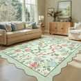 thumbnail image 1 of Garvee 5'x7' Snake Floral Area Rug Scalloped Rug, Machine Washable Farmhouse Indoor Carpet Non-Slip Low Pile Accent Rug for Living Room Bedroom Dining Room， Green, 1 of 8