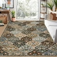 thumbnail image 1 of Garvee 5'x7' Vintage Distressed Area Rug Geometric Carpet with Non Slip Backing, Machine Washable Rug Stain Resistant Indoor Rug for Living Room Bedroom Home Office, Brown, 1 of 8