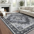 thumbnail image 1 of Garvee 5'x7' Vintage Floral Area Rugs Ultra Soft Carpet, Washable Non Slip Rug Stain Resistant Accent Rug for Living Room Bedroom Home Office, Blue, 1 of 8