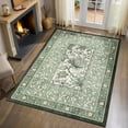 thumbnail image 1 of Garvee 5'x7' Vintage Floral Print Area Rug Botanical Rugs Living Room Rugs, Washable Rug Bedroom Carpet with Non-Slip Backing Bohemian Floor Mats for Dining Room Home Decor, Green, 1 of 6