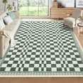 thumbnail image 1 of Garvee 5'x7' Checkered Area Rug Farmhouse Washable Rug, Soft Non-Slip Rugs Stain-Resistant Geometric Indoor Carpet for Living Room Bedroom Playroom, Green, 1 of 8