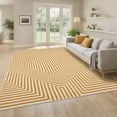 thumbnail image 1 of Garvee 5'x7' Washable Rugs Modern Abstract Striped Area Rugs, Non-Slip Contemporary Accent Rug Low Pile Indoor Geometric Carpet for Living Room Bedroom Dining Room, Orange, 1 of 8