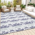thumbnail image 1 of Garvee 5'x8' Indoor Outdoor Area Rugs, Waterproof Modern Print Pattern Non Slip Floor Carpet, Stain Resistant Carpet For Living Room Bedroom Backyard Patio, Blue and White, 1 of 8