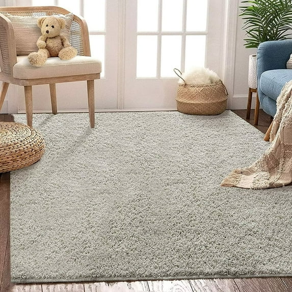 Garvee 5'x8' Soft Area Rug Luxury Plush Rug Carpet for Kids Room Furry Area Rugs for Living Room High Pile Non-Shedding Carpet, Mist Grey