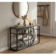 thumbnail image 1 of Garvee 55" Industrial Entryway Table with 5-Tier Storage, o-Shaped Metal Frame Console Table for Small Foyer/Living Room, Rustic Narrow Sofa Table with Open Shelves for Entry Hallway and Home Office, 1 of 6