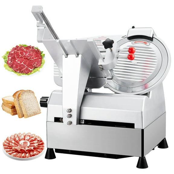 Garvee 550W Commercial Automatic Meat Slicer, 660Lb/H Electric Deli Food Meat Veggie Bread Slicer with 10" Blade