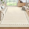 thumbnail image 1 of Garvee 5ftx7ft Area Rug Modern Bordered Solid Rug with Non Slip Backing, Washable Rug Contemporary Neutral Minimalist Carpet for Living Room Bedroom Dining Room, Beige, 1 of 8