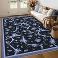 thumbnail image 1 of Garvee 5x7 Area Rug Modern Floral Print Rugs for Living Room, Machine Washable Rug Soft Non Slip Indoor Rug Carpet, Low Pile Ultra Thin Farmhouse Rugs for Bedroom Dining Room Home Decor, Blue, 1 of 9